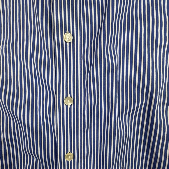 Eton Men's XL Blue Striped Dress Shirt French Cuffs Contemporary Fit LS SEE DESC - Picture 7 of 15